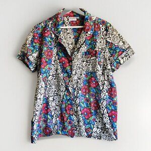 Vintage Kiyomi Multicolor Print Button Up Shirt‎ Size Medium Hawaiian Shirt